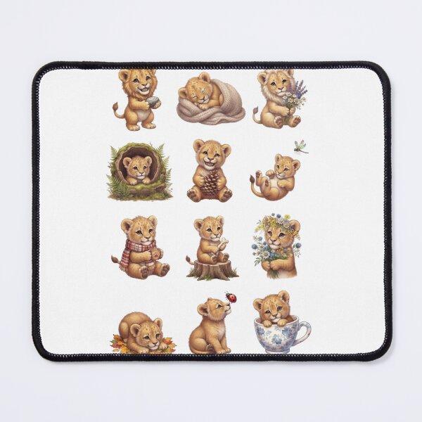 Item preview, Cute Baby Lion Cub Safari Wildflower Autumn Aesthetic Sticker Sheet designed and sold by Rehnair.