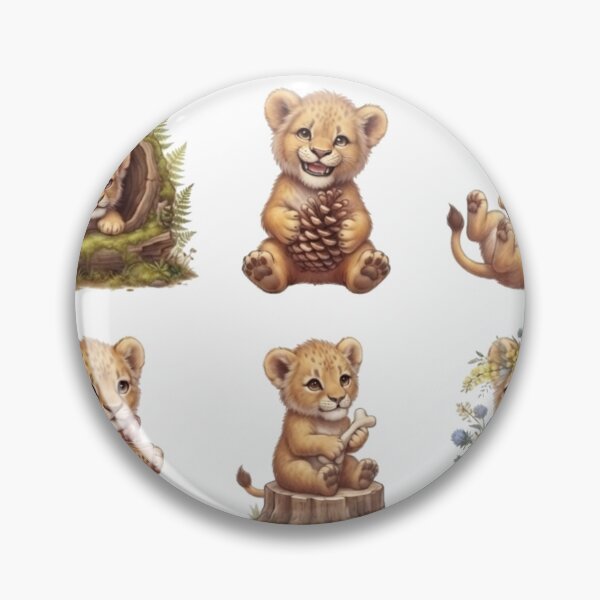 Item preview, Cute Baby Lion Cub Safari Wildflower Autumn Aesthetic Sticker Sheet designed and sold by Rehnair.