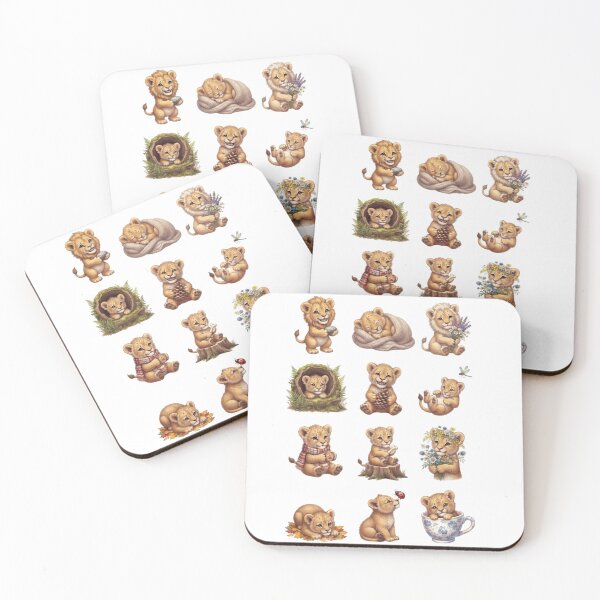 Item preview, Cute Baby Lion Cub Safari Wildflower Autumn Aesthetic Sticker Sheet designed and sold by Rehnair.