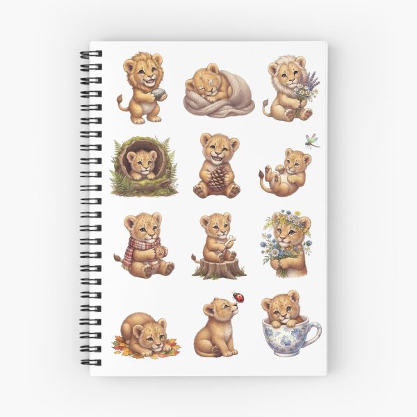 Item preview, Cute Baby Lion Cub Safari Wildflower Autumn Aesthetic Sticker Sheet designed and sold by Rehnair.