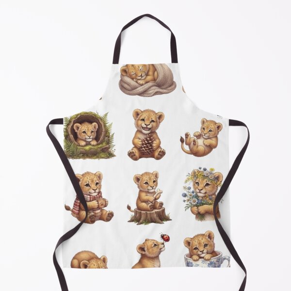 Item preview, Cute Baby Lion Cub Safari Wildflower Autumn Aesthetic Sticker Sheet designed and sold by Rehnair.