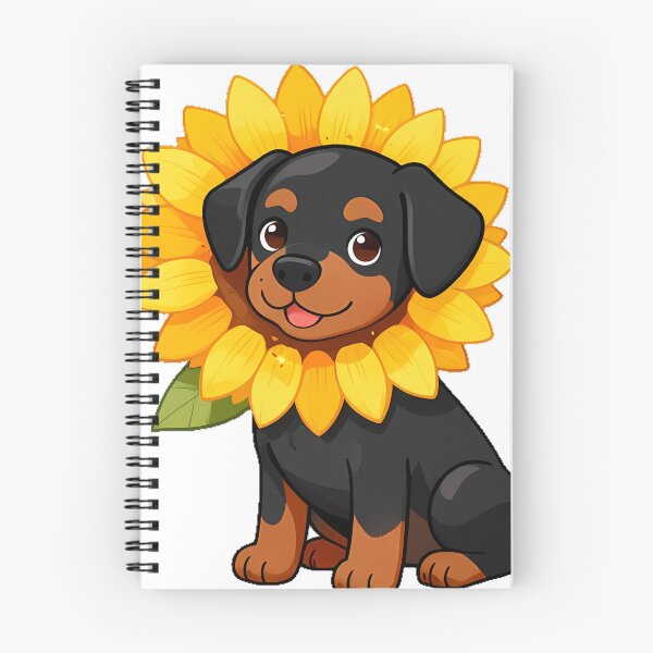 Item preview, Cute Doberman Puppy with Sunflower Icon designed and sold by pumsquare.