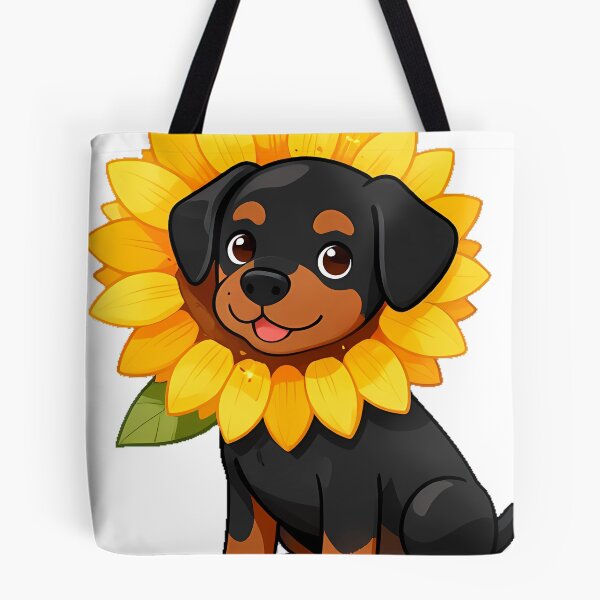 Item preview, Cute Doberman Puppy with Sunflower Icon designed and sold by pumsquare.