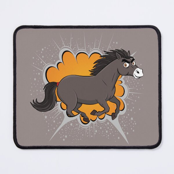 Item preview, A cartoon caricature of an Abaga horse galloping designed and sold by Cheval-de-coeur.