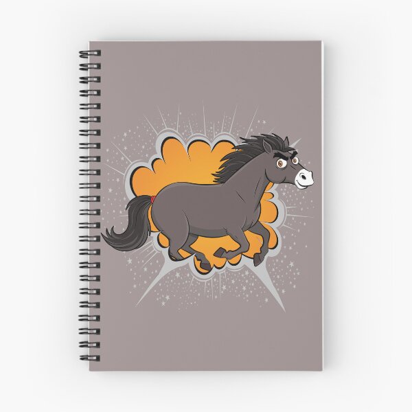 Item preview, A cartoon caricature of an Abaga horse galloping designed and sold by Cheval-de-coeur.