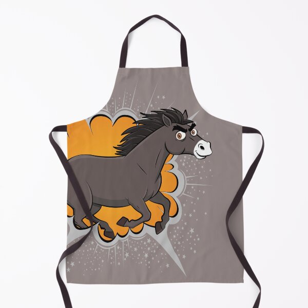 Item preview, A cartoon caricature of an Abaga horse galloping designed and sold by Cheval-de-coeur.
