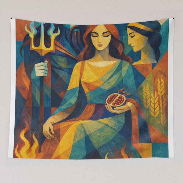 Item preview, Persephone – Goddess of Spring and the Underworld Illustration designed and sold by GalleryKauffeld.