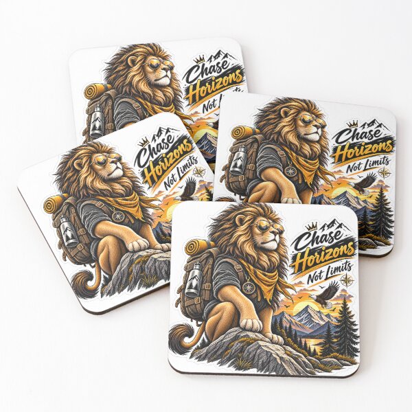 Item preview, Lion Adventure Sticker – Chase Horizons Not Limits | Mountain Explorer designed and sold by CoreThread..