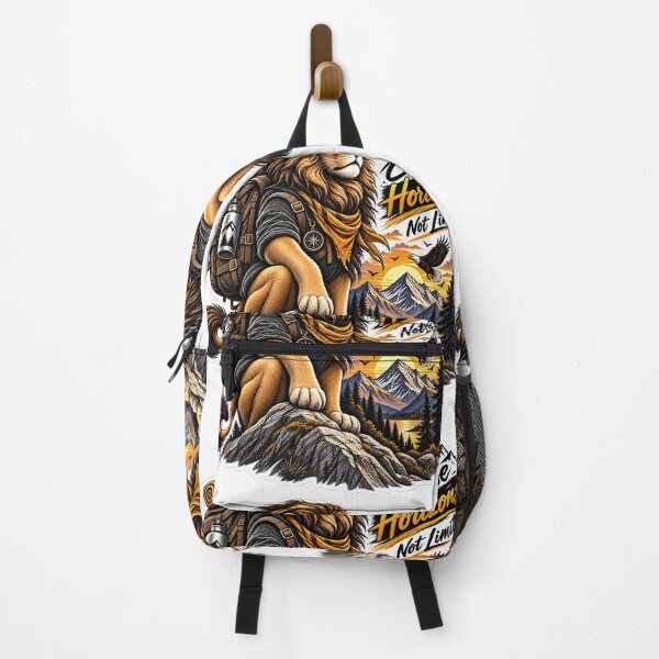 Item preview, Lion Adventure Sticker – Chase Horizons Not Limits | Mountain Explorer designed and sold by CoreThread..