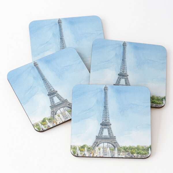 Item preview, Eiffel Tower from Trocadéro — Paris Watercolor Cityscape  designed and sold by M.ALK.Watercolor.