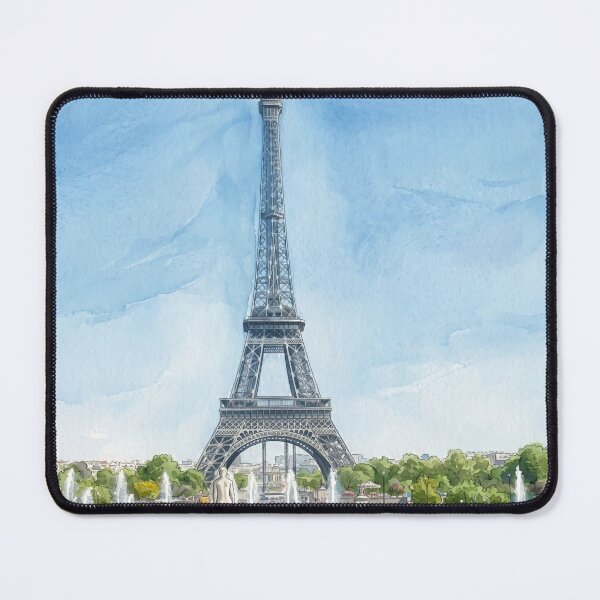 Item preview, Eiffel Tower from Trocadéro — Paris Watercolor Cityscape designed and sold by M.ALK.Watercolor.