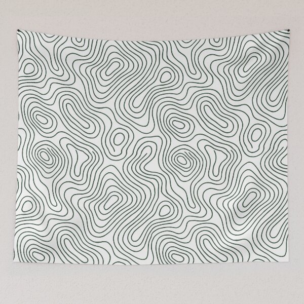 Item preview, Forest Green Topographic Contour Lines designed and sold by QuietBloom80.