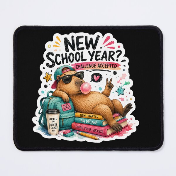 Item preview, New School Year Challenge Accepted Capybara designed and sold by GusiaTreasures.