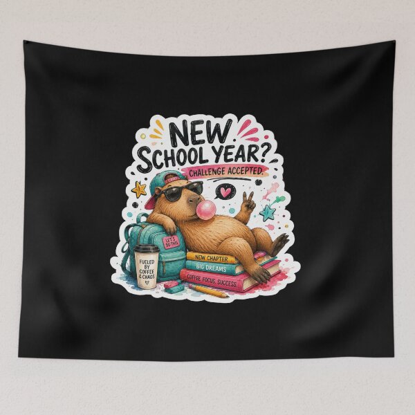 Item preview, New School Year Challenge Accepted Capybara designed and sold by GusiaTreasures.