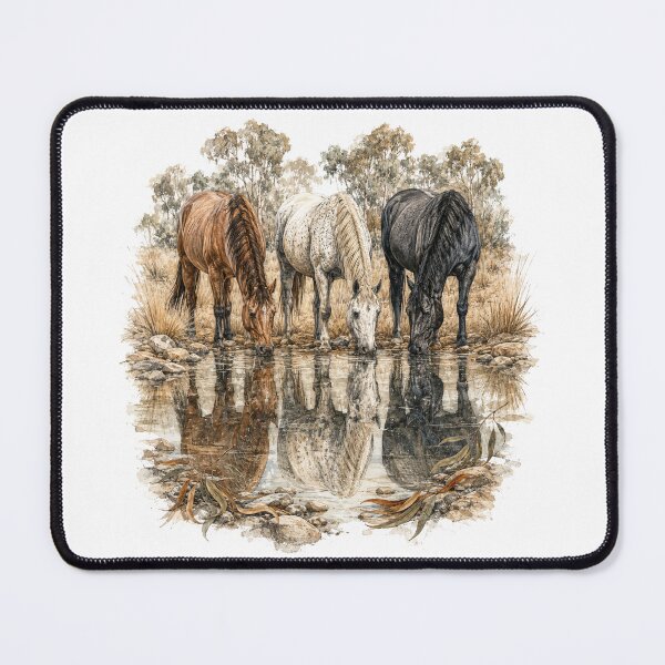 Item preview, Brumby Horse Girl Country Girl Farm Girl Gift Australia Wild Horses Waterhole designed and sold by Yellowriversss.