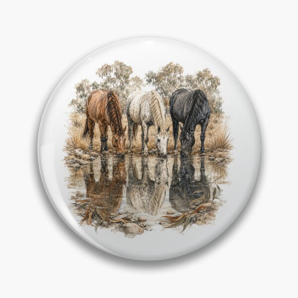 Item preview, Brumby Horse Girl Country Girl Farm Girl Gift Australia Wild Horses Waterhole designed and sold by Yellowriversss.
