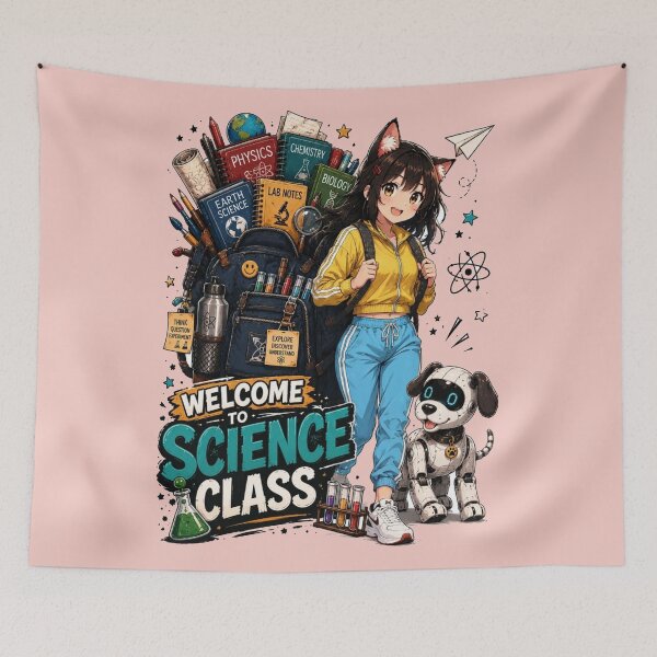 Item preview, Anime Neko Girl Welcome To Science Class Robot Dog Graphic designed and sold by BLUESKY11a.