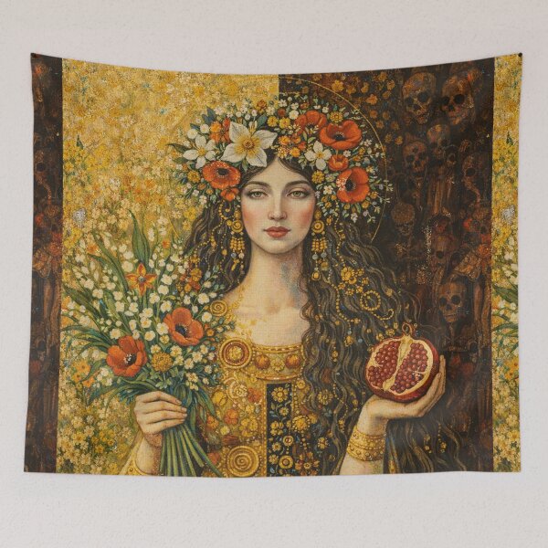 Item preview, Greek Goddess Persephone – Queen of the Underworld Painting designed and sold by GalleryKauffeld.
