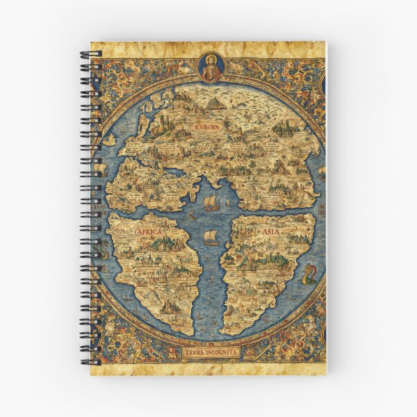 Item preview, Beautiful Medieval mappe of the worlde vintage map of the world classical cartography rare design designed and sold by Vintage Designs +.
