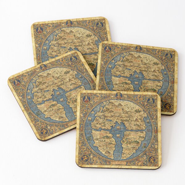 Item preview, Beautiful Medieval mappe of the worlde vintage map of the world classical cartography rare design designed and sold by Vintage Designs +.