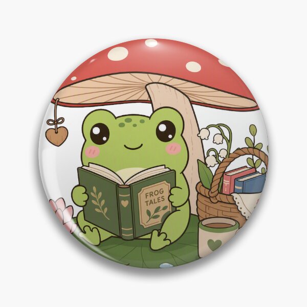 Item preview, Cute Cottagecore Reading Frog Book Lover designed and sold by CoolCrazyChaos.