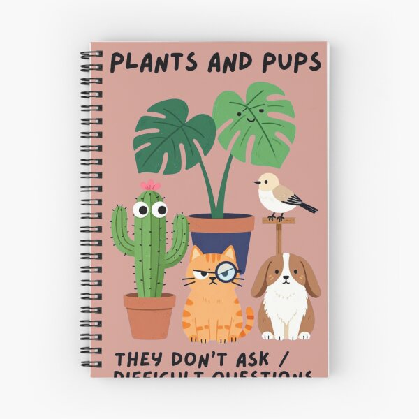 Item preview, Plants And Pups They Don't Ask Difficult Questions Cute Houseplant & Pet Lover Illustration designed and sold by BLUESKY11a.
