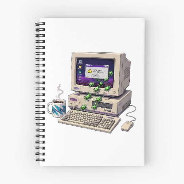 Item preview, I Turn Coffee Into Bugs Funny Programmer Retro Computer designed and sold by CoolCrazyChaos.