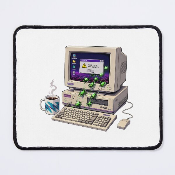Item preview, I Turn Coffee Into Bugs Funny Programmer Retro Computer designed and sold by CoolCrazyChaos.