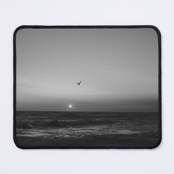 Item preview, Minimalist Black and White Seagull Sunset Seascape designed and sold by PhaidraKarole.