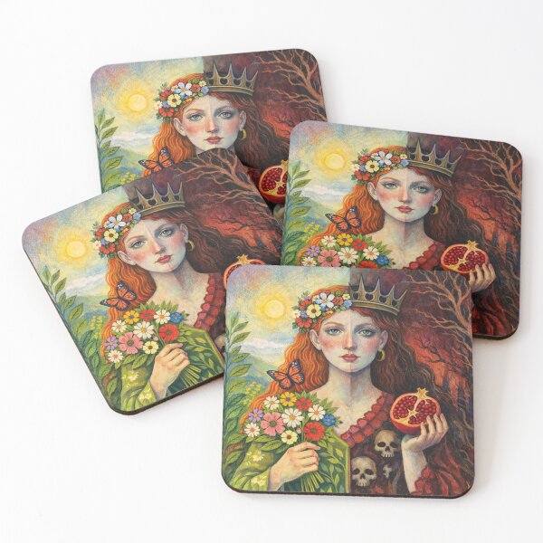 Item preview, Greek Goddess Persephone – Between Light and Darkness Painting designed and sold by GalleryKauffeld.