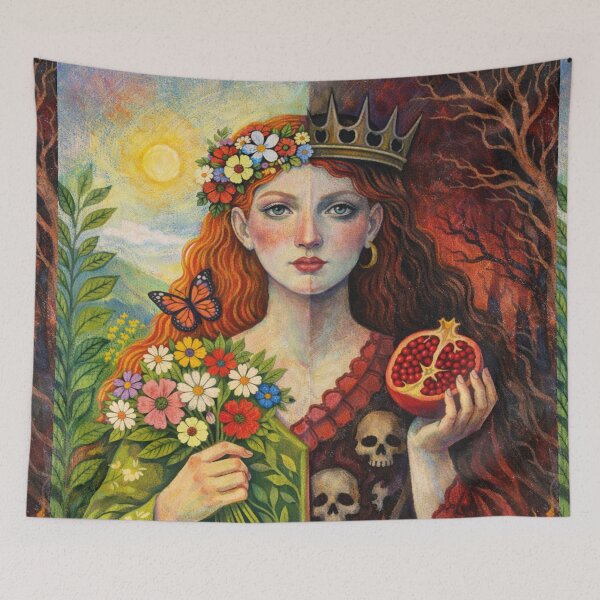 Item preview, Greek Goddess Persephone – Between Light and Darkness Painting designed and sold by GalleryKauffeld.