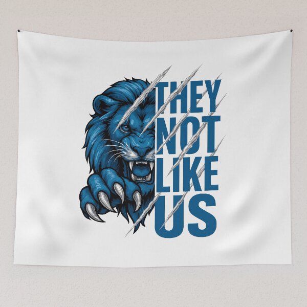 Aperçu de l'œuvre T-shirt Bold Blue Lion Fierce Spirit créée et vendue par CourtneyC58877.