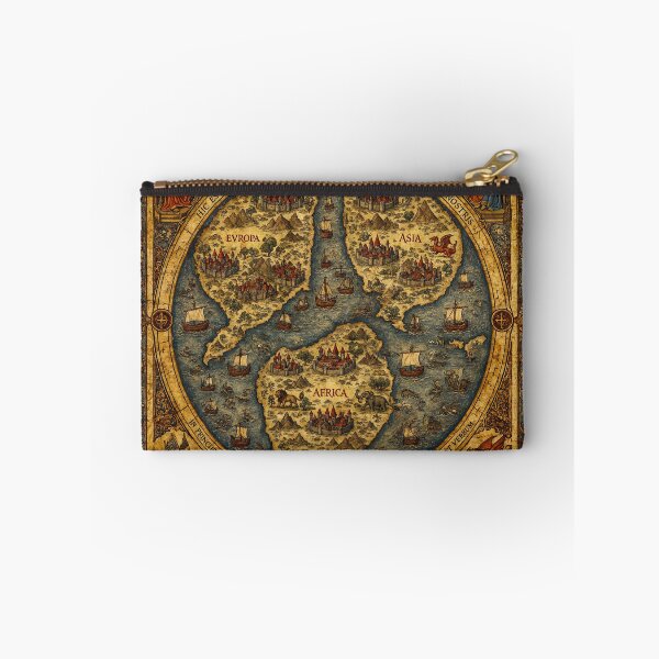 Item preview, Beautiful Medieval mappe of the worlde vintage map of the world classical cartography rare design designed and sold by Vintage Designs +.