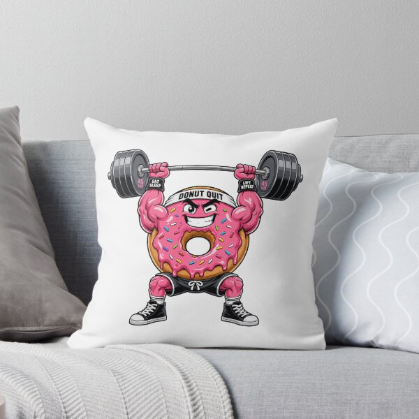 Item preview, Donut Quit Funny Gym Mascot Weightlifting Workout designed and sold by CoolCrazyChaos.