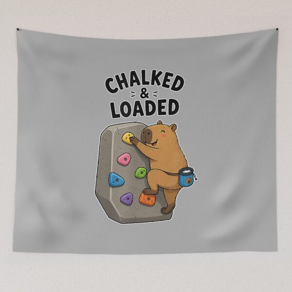 Item preview, Bouldering Boulder Capybara Rock Climbing Chalked & Loaded designed and sold by ArleneRowe.