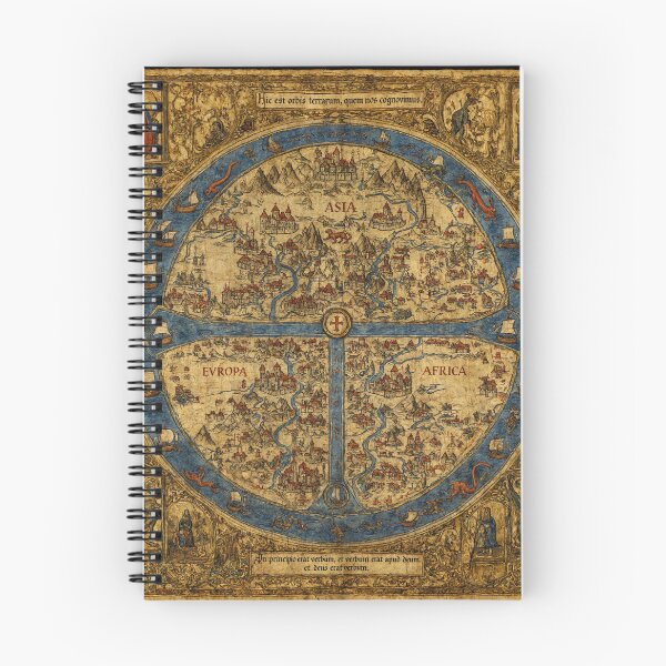 Item preview, Beautiful Medieval mappe of the worlde vintage map of the world classical cartography rare design designed and sold by Vintage Designs +.