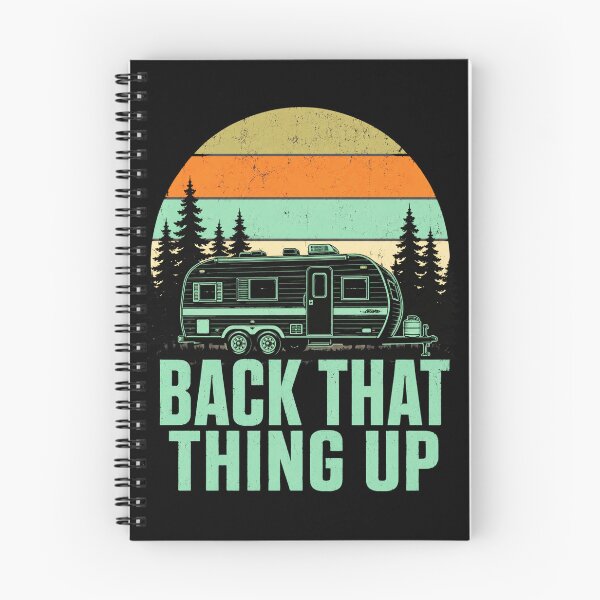 Item preview, Camping T Shirt with Retro Camper and Forest Sunset designed and sold by ROUX-ART.