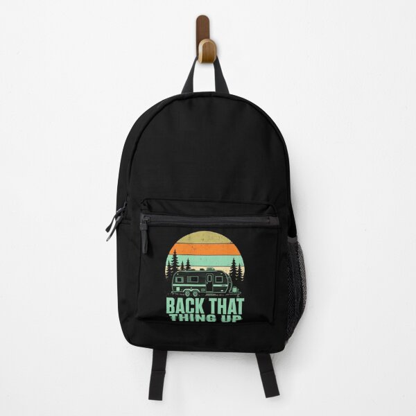 Item preview, Camping T Shirt with Retro Camper and Forest Sunset designed and sold by ROUX-ART.