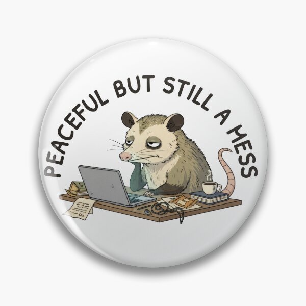 Item preview, Peaceful But Still a Mess – Overthinking Possum designed and sold by ChernotytskaArt.