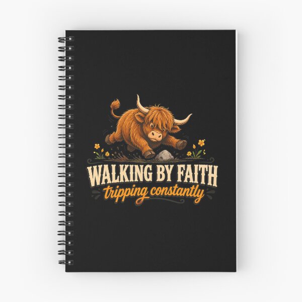 Item preview, Walking By Faith Tripping Constantly Highland Cow Funny designed and sold by felixpalette.