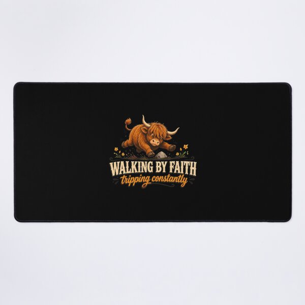 Item preview, Walking By Faith Tripping Constantly Highland Cow Funny designed and sold by felixpalette.