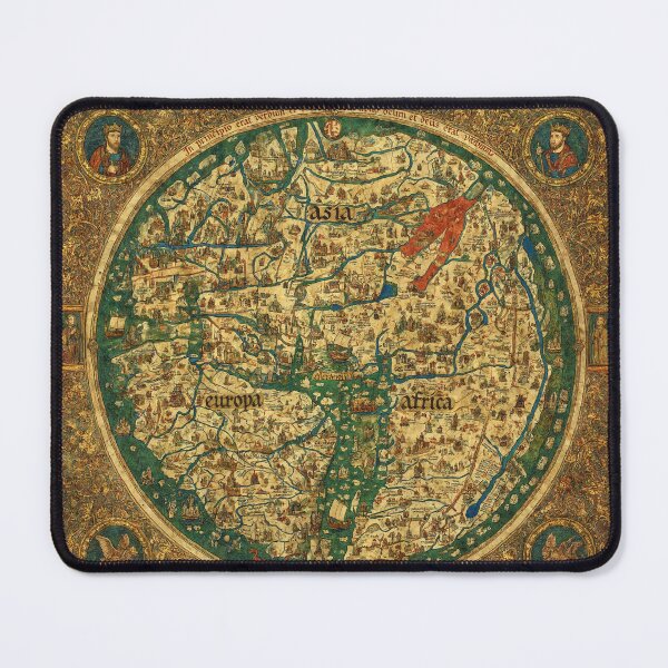 Item preview, Beautiful Medieval mappe of the worlde vintage map of the world classical cartography rare design designed and sold by Vintage Designs +.