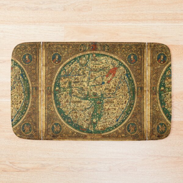 Item preview, Beautiful Medieval mappe of the worlde vintage map of the world classical cartography rare design designed and sold by Vintage Designs +.