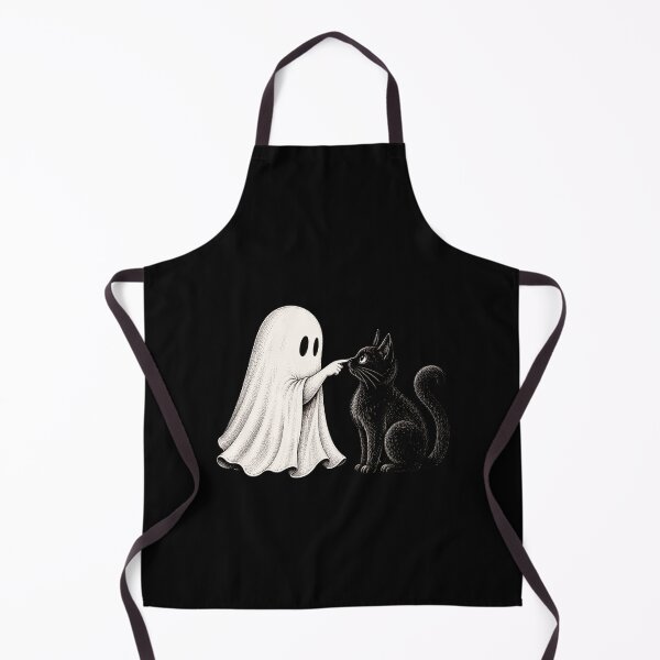 Item preview, Ghost Cat Halloween Vintage Black Cat Illustration designed and sold by ROUX-ART.