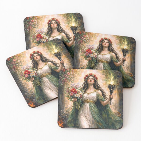 Item preview, Greek Goddess Persephone – Between Light and Darkness Painting designed and sold by GalleryKauffeld.