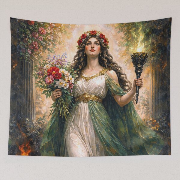 Item preview, Greek Goddess Persephone – Between Light and Darkness Painting designed and sold by GalleryKauffeld.