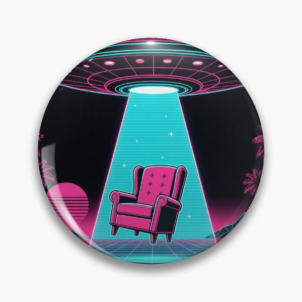 Item preview, Retro Vaporwave UFO Abduction Armchair Introvert designed and sold by CoolCrazyChaos.