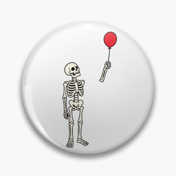 Artikelvorschau, Skeleton Holding Red Balloon Funny entworfen und verkauft von BackTWO.