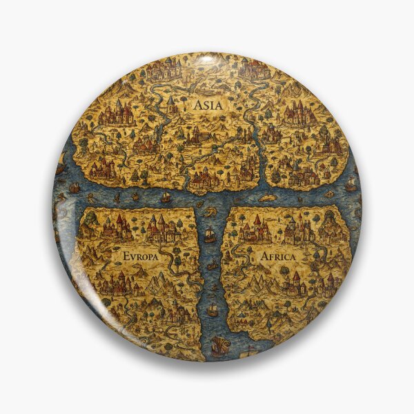 Item preview, Beautiful Medieval mappe of the worlde vintage map of the world classical cartography rare design designed and sold by Vintage Designs +.