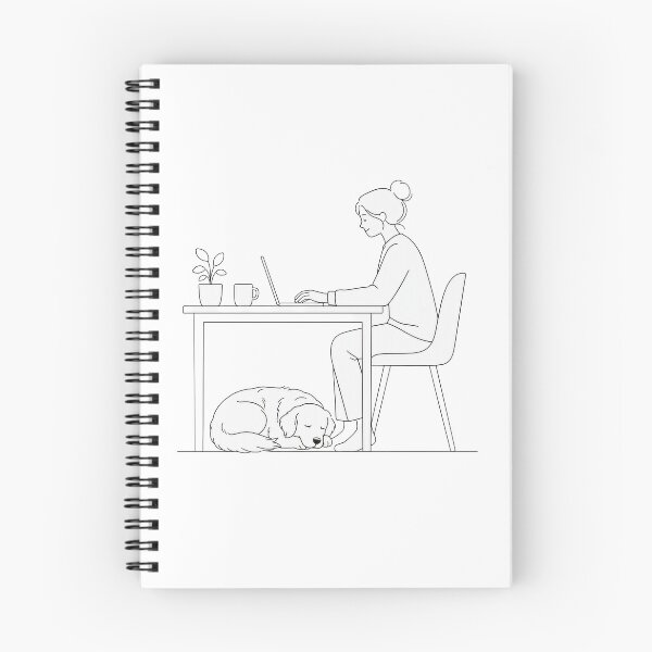 Item preview, Minimalist Work From Home Dog Mom Line Art designed and sold by CoolCrazyChaos.